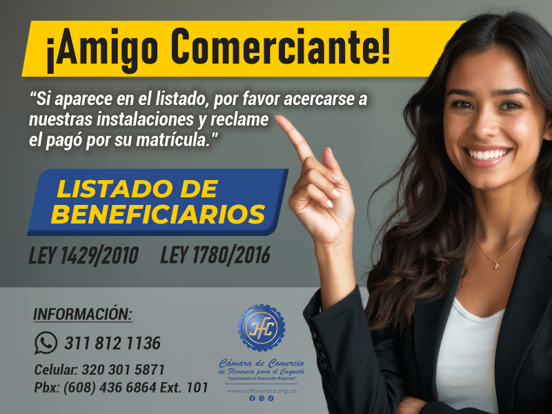 Listado de Beneficiarios de la Ley 1429/2010 y Ley 1780/2016